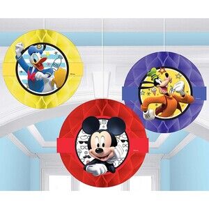 3 Sets amscan Disney Mickey on The Go Honeycomb Decoration 3 pcs Each (9 Total)